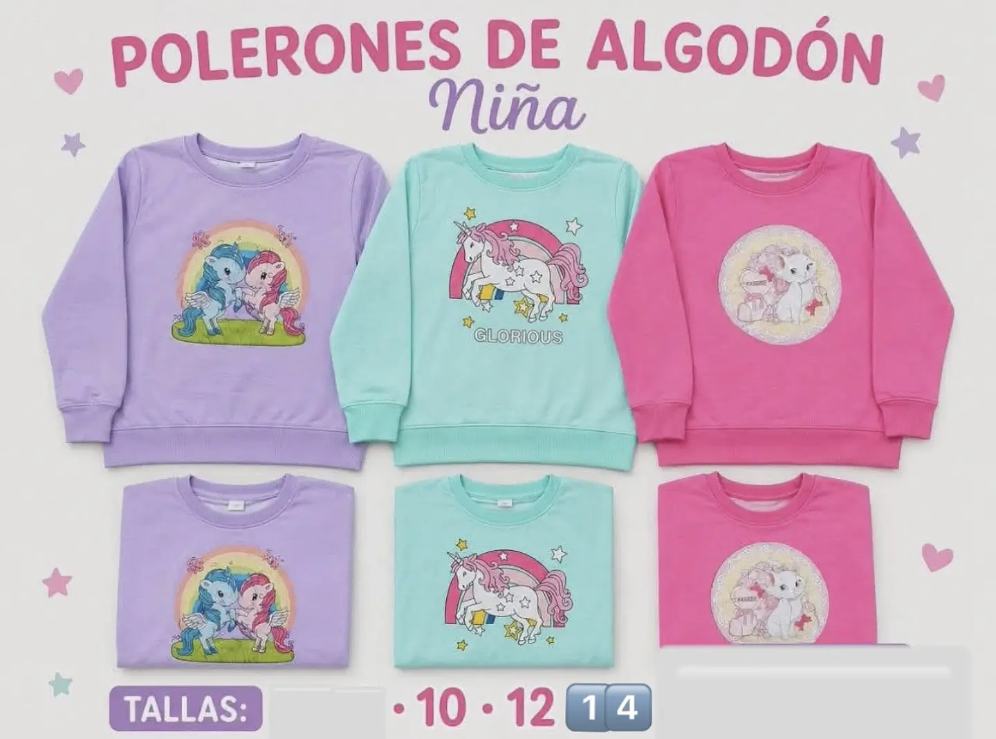 POLERON CON POLAR NIÑA UNICORNIO 1