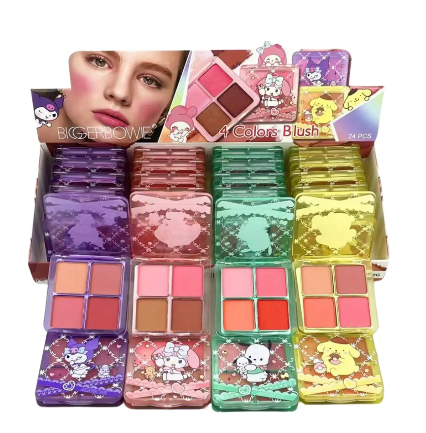 SET RUBOR SANRIO 4 COLORES POR MAYOR 1