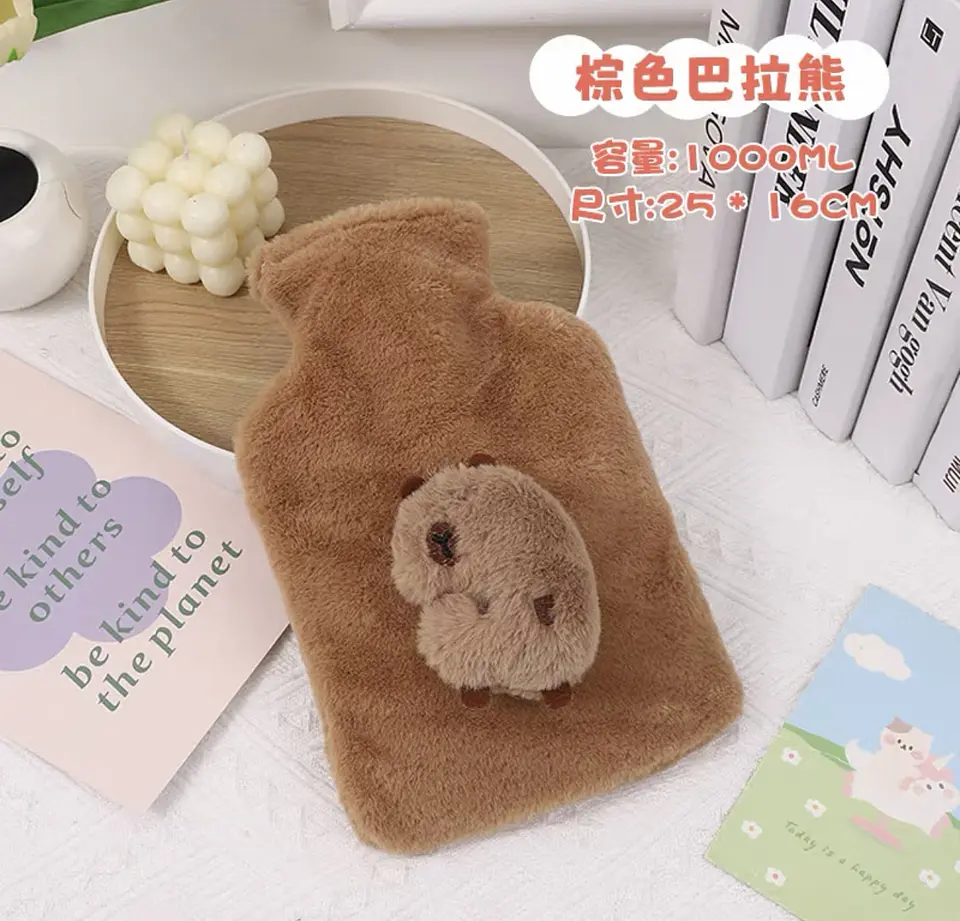 BOLSA DE AGUA CALIENTE PELUCHE CAPYBARA 1L 26x18CM- POR MAYOR 2