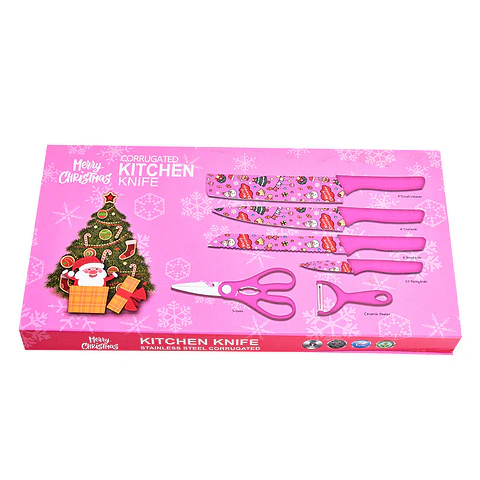SET DE CUCHILLOS NAVIDEÑOS 6PZS GRANDE- POR MAYOR