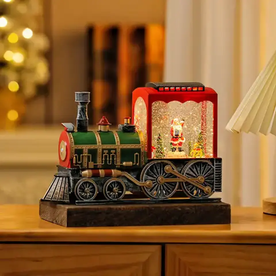 TREN MUSICAL NAVIDEÑO LED CON NIEVE FLOTANTE- POR MAYOR 3