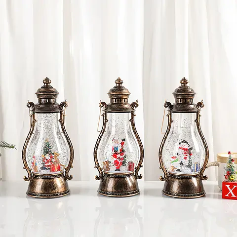 LAMPARA NAVIDEÑA MUSICAL DECORATIVA LED CON NIEVE FLOTANTE- POR MAYOR