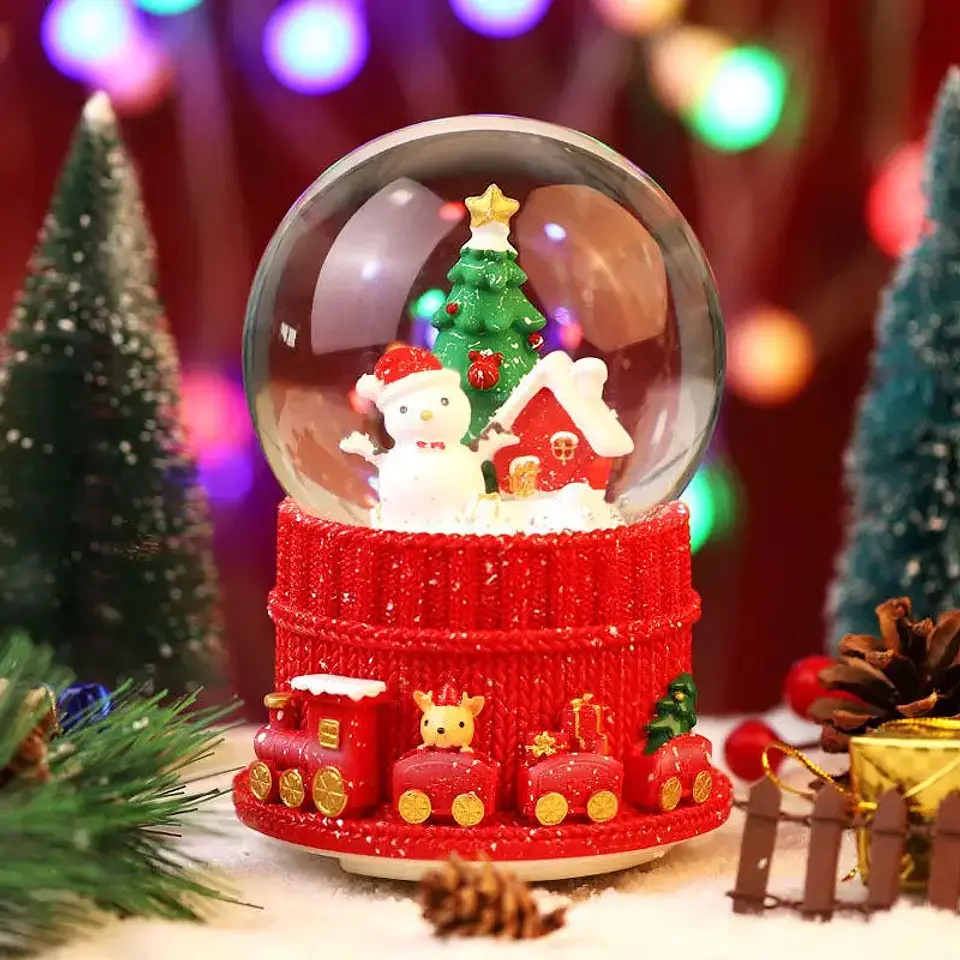 ADORNO ESFERA NAVIDAD CON LUCES MUSICAL 12CM- POR MAYOR 3