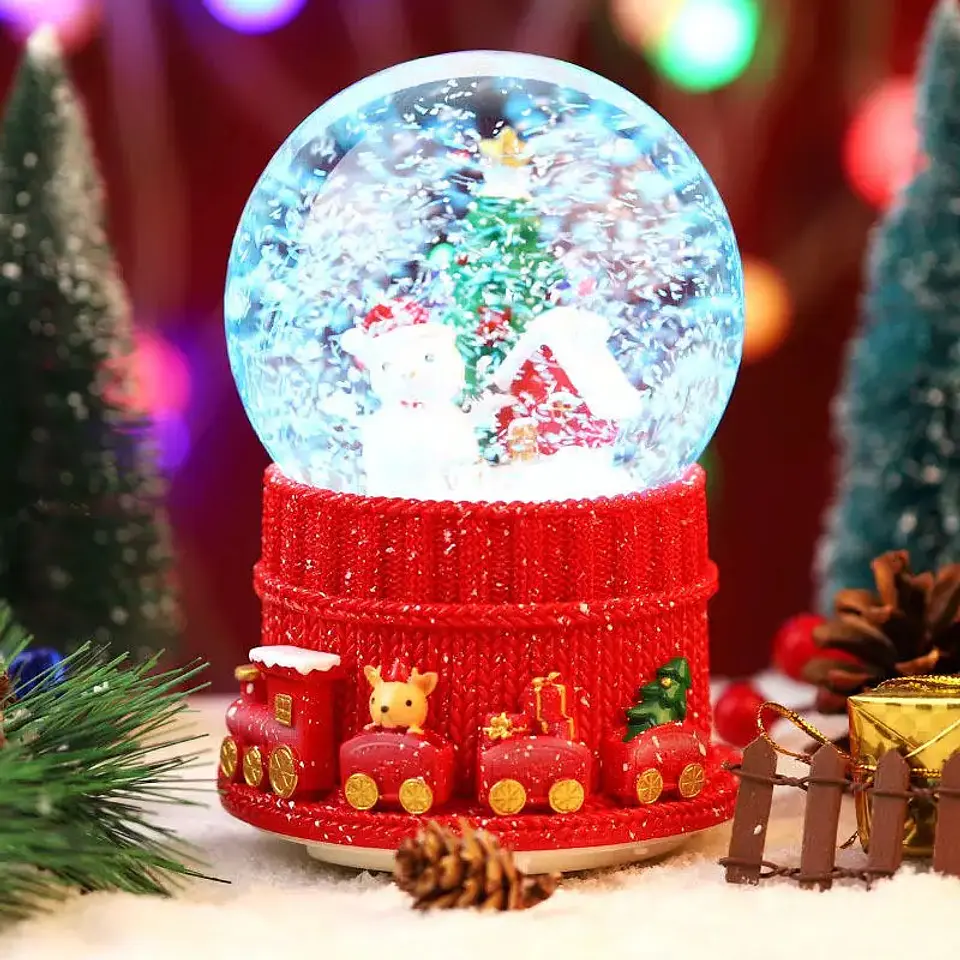 ADORNO ESFERA NAVIDAD CON LUCES MUSICAL 12CM- POR MAYOR 4