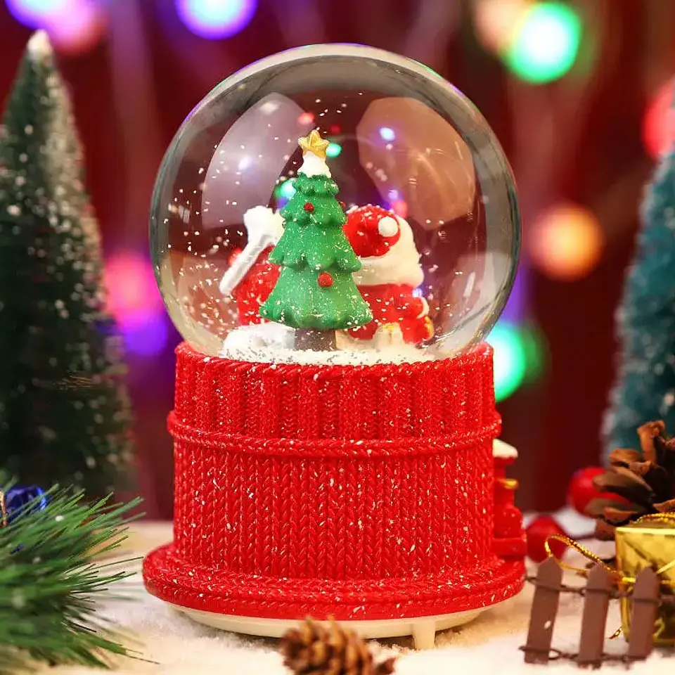 ADORNO ESFERA NAVIDAD CON LUCES MUSICAL 12CM- POR MAYOR 6