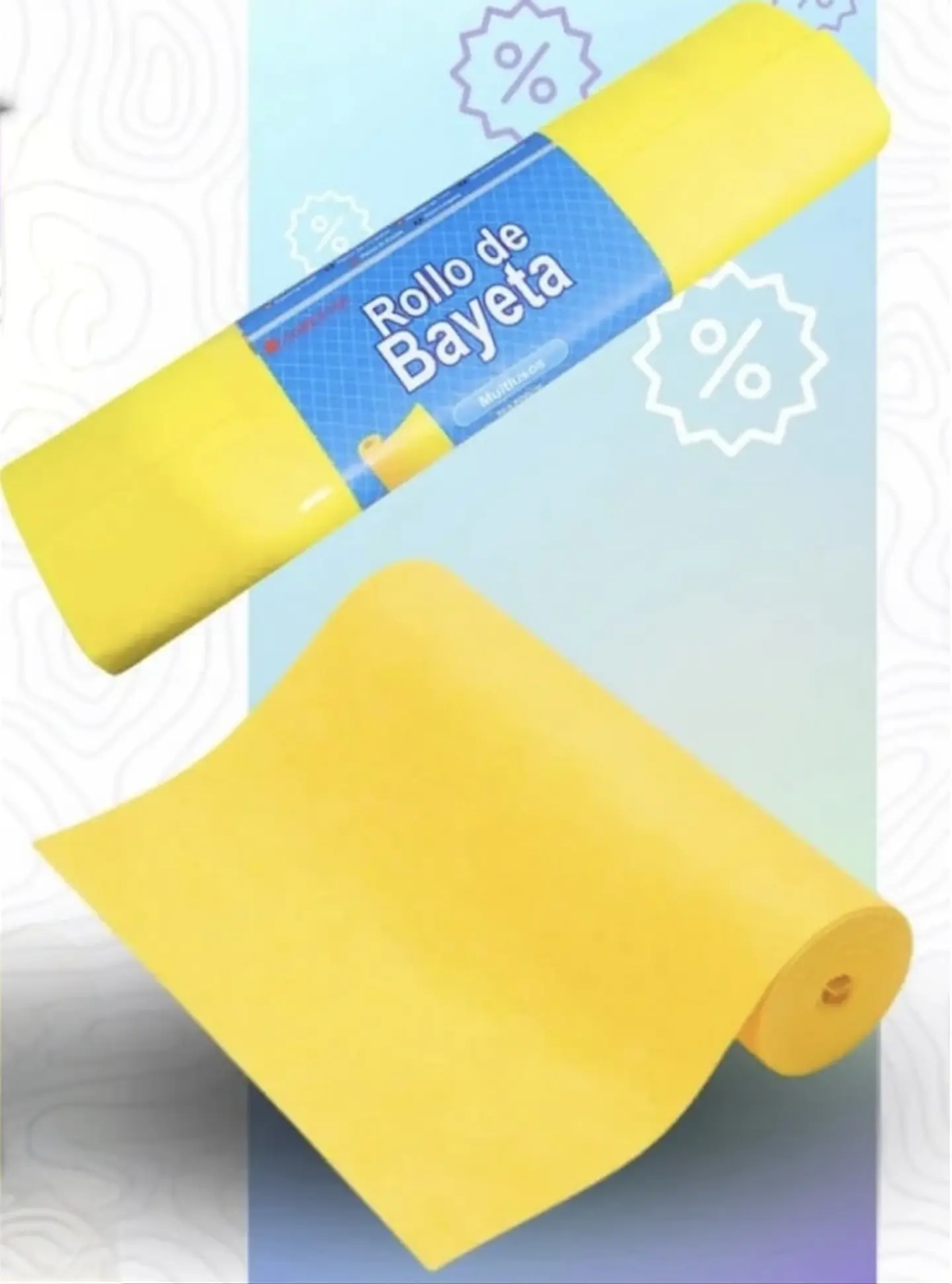 ROLLO PAÑO AMARILLO MULTIUSO 35x3METROS- POR MAYOR 1