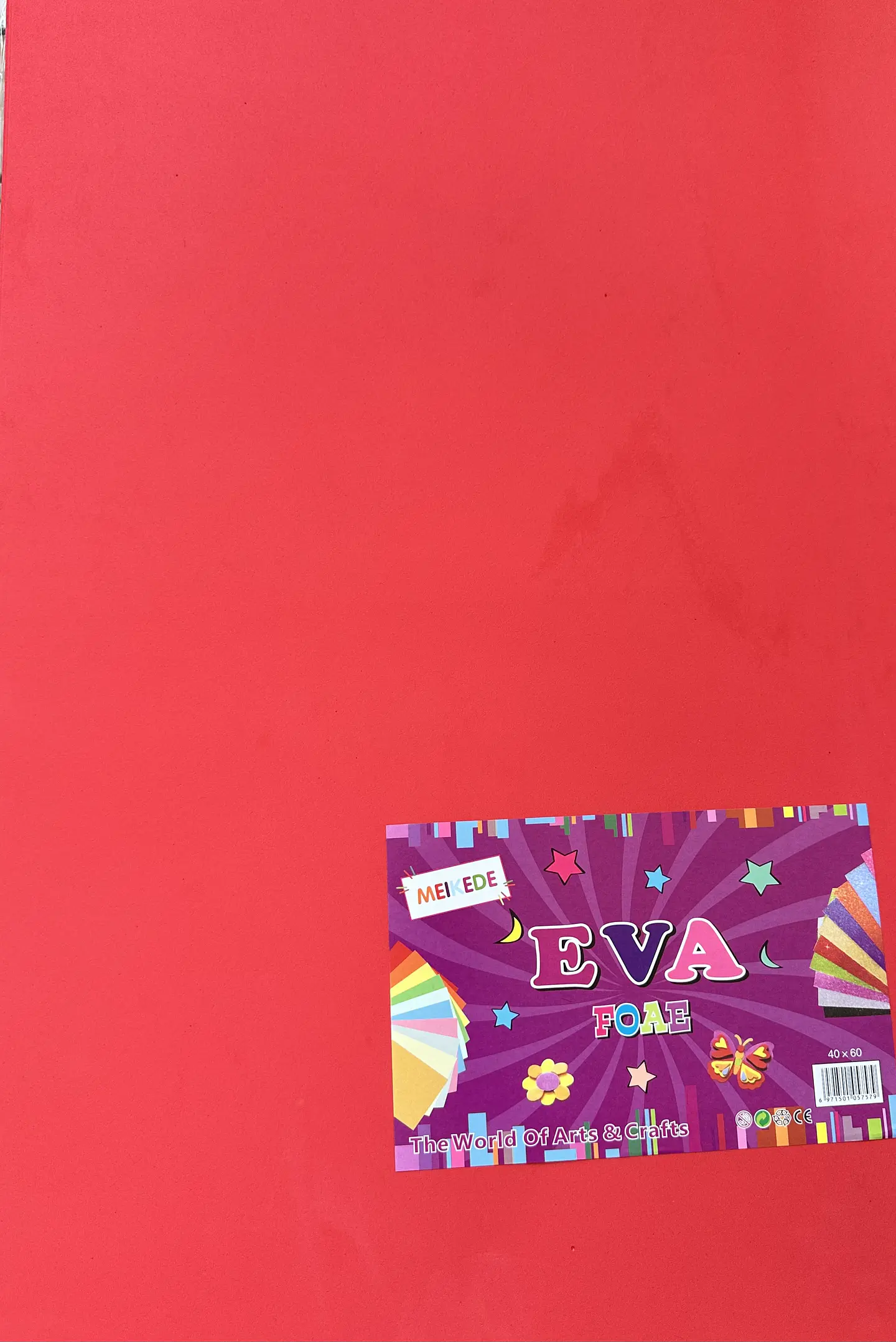 GOMA EVA COLOR ROJO 60x40CM- POR MAYOR 1