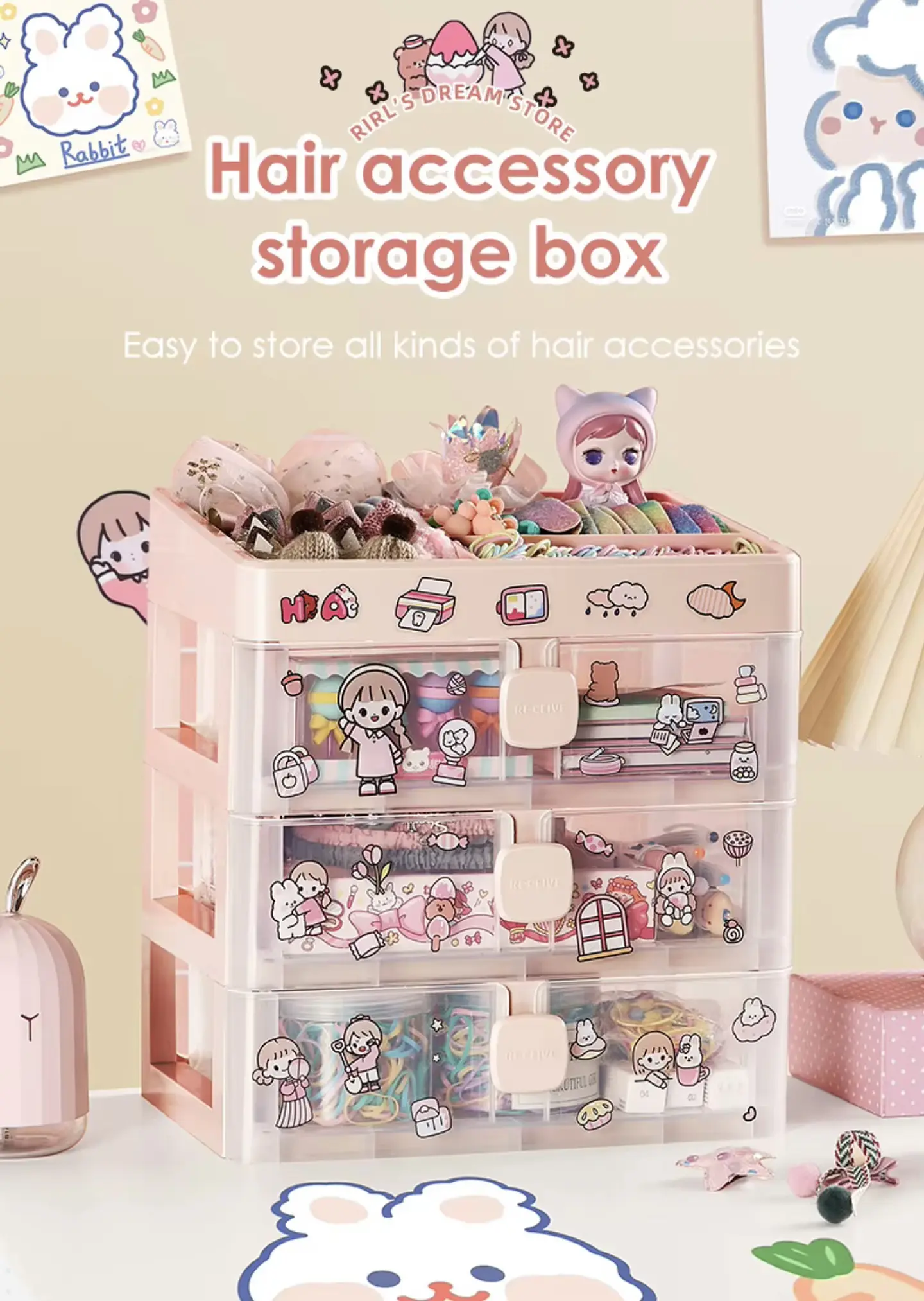ORGANIZADOR DE 4 PISOS KAWAI 28x24x18CM- POR MAYOR 6
