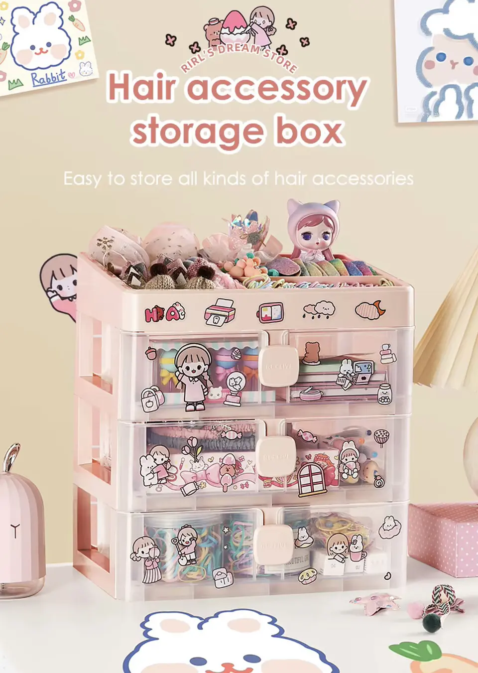 ORGANIZADOR DE 4 PISOS KAWAI 28x24x18CM- POR MAYOR 6