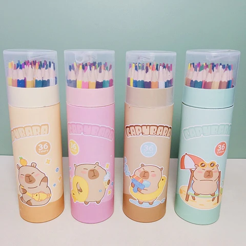 SET DE 36 COLORES CAPYBARA CON SACAPUNTAS- POR MAYOR
