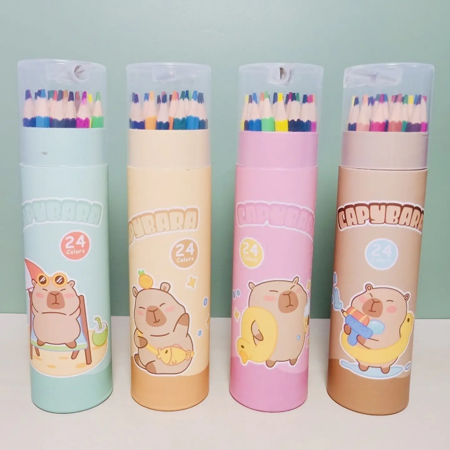 SET DE 24 COLORES CAPYBARA CON SACAPUNTAS- POR MAYOR 5
