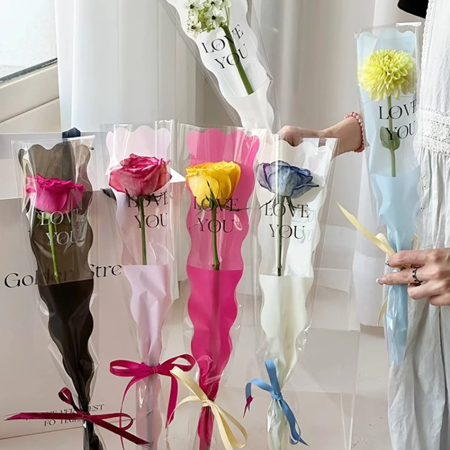 SOBRE PARA ROSAS CELOFAN PQT 50 SOBRES 45CM- POR MAYOR 3