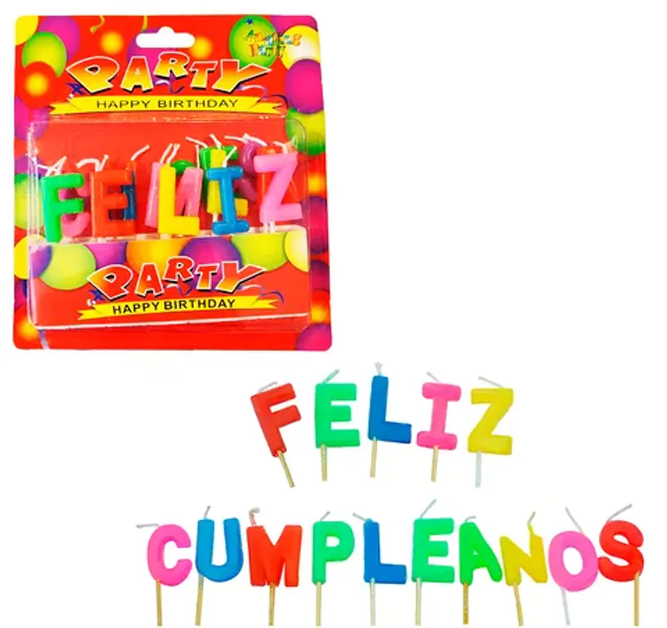 VELA LETRAS FELIZ CUMPLEAÑOS- POR MAYOR 1