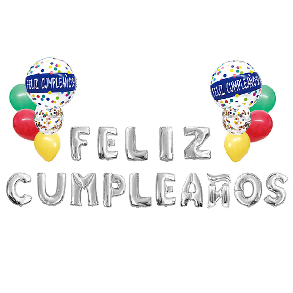 GLOBO METÁLICO LETRAS FELIZ CUMPLEAÑOS- POR MAYOR 1