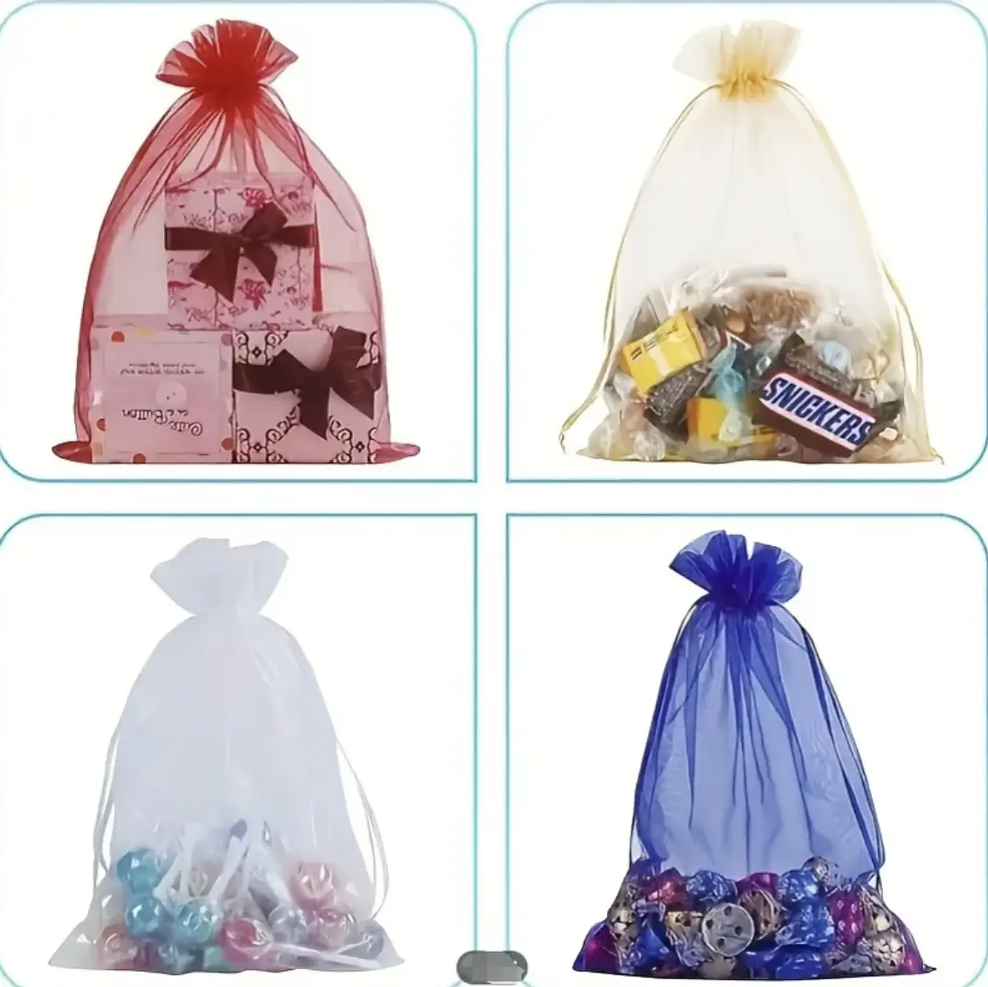 BOLSA DE ORGANZA 11x16CM PAQUETE 100UNDS- POR MAYOR 5