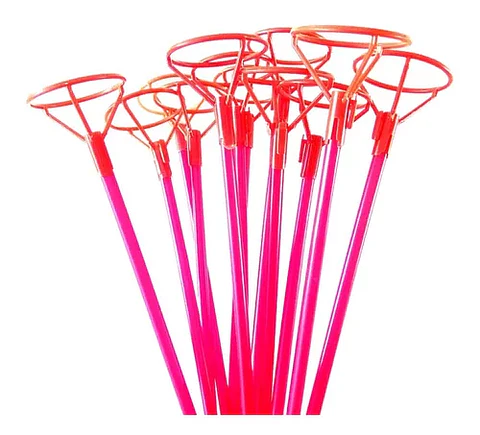SET DE 50 VARILLAS ROJAS CON PORTA GLOBO DE 45CM- POR MAYOR