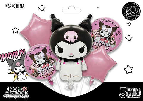 SET DE GLOBO METALICO KUROMI 5PZS- POR MAYOR