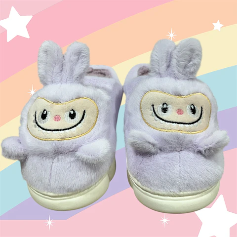 PANTUFLA PELUCHE LABUBU ADULTO TALLA 36/37 38/39 40/41- POR MAYOR