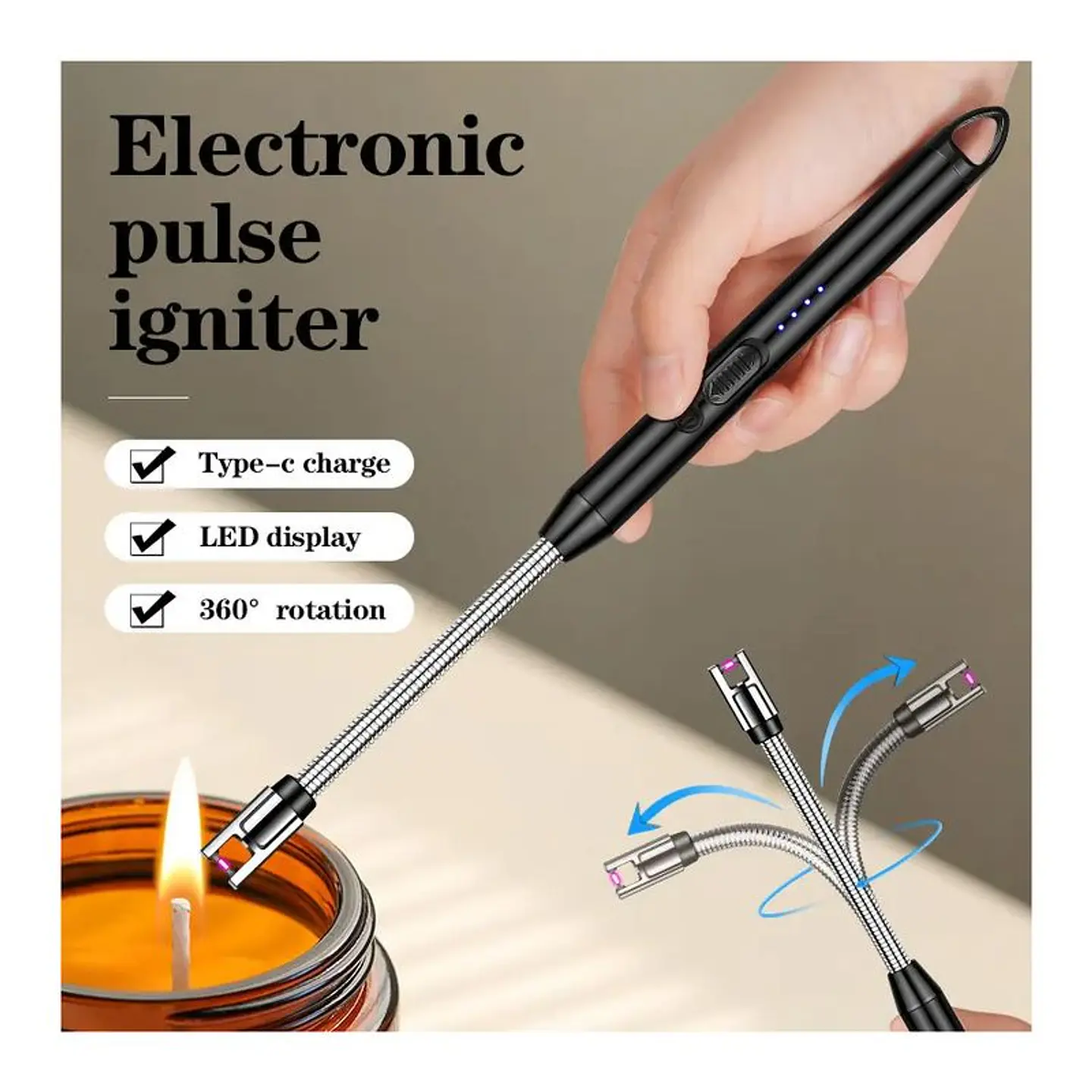CHISPERO ELÉCTRICO FLEXIBLE 360 RECARGABLE USB- POR MAYOR 2