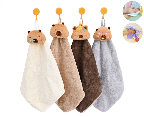 TOALLA DE MANOS CAPYBARA CON COLANTE- POR MAYOR