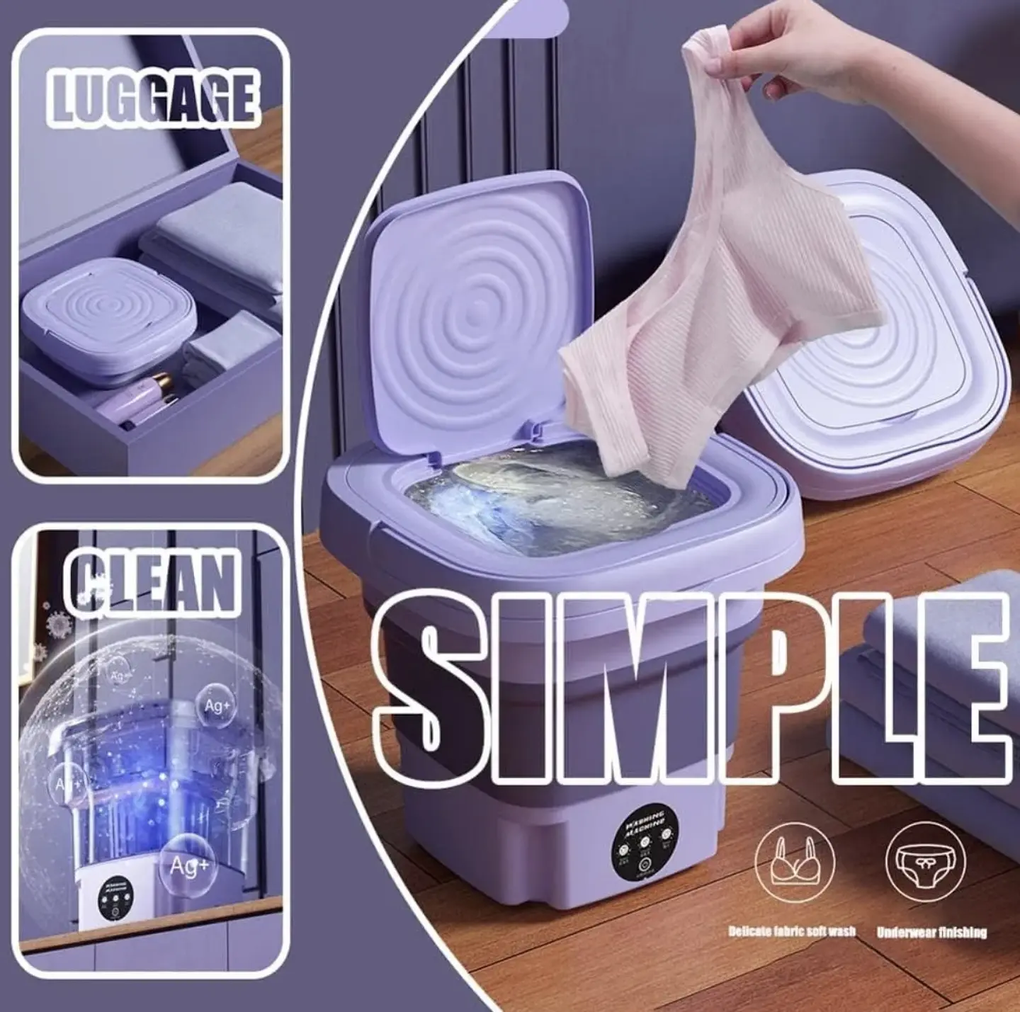 MINI LAVADORA PORTÁTIL PLEGABLE 9 LITROS- POR MAYOR 5