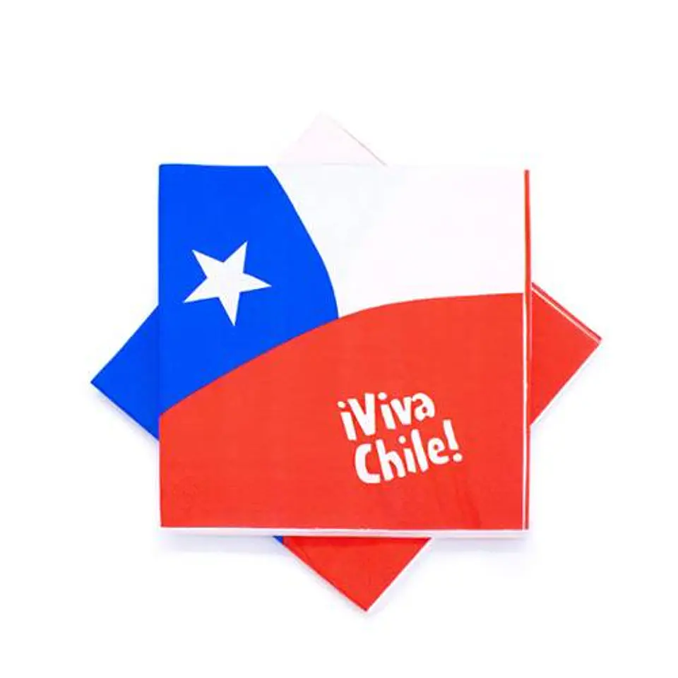 SERVILLETAS FIESTAS PATRIAS CHILE PQT 20UNDS 33CM- POR MAYOR 2