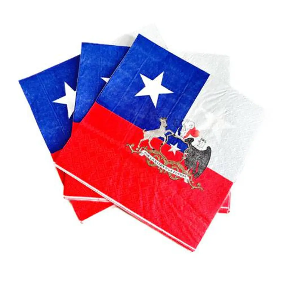 SERVILLETAS FIESTAS PATRIAS CHILE PQT 20UNDS 33CM- POR MAYOR 1