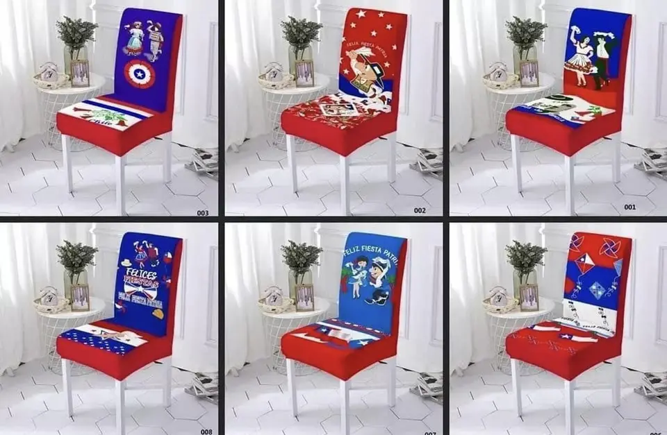 JUEGO DE 6 FUNDAS DE SILLA 18 DE SEPTIEMBRE- POR MAYOR 1