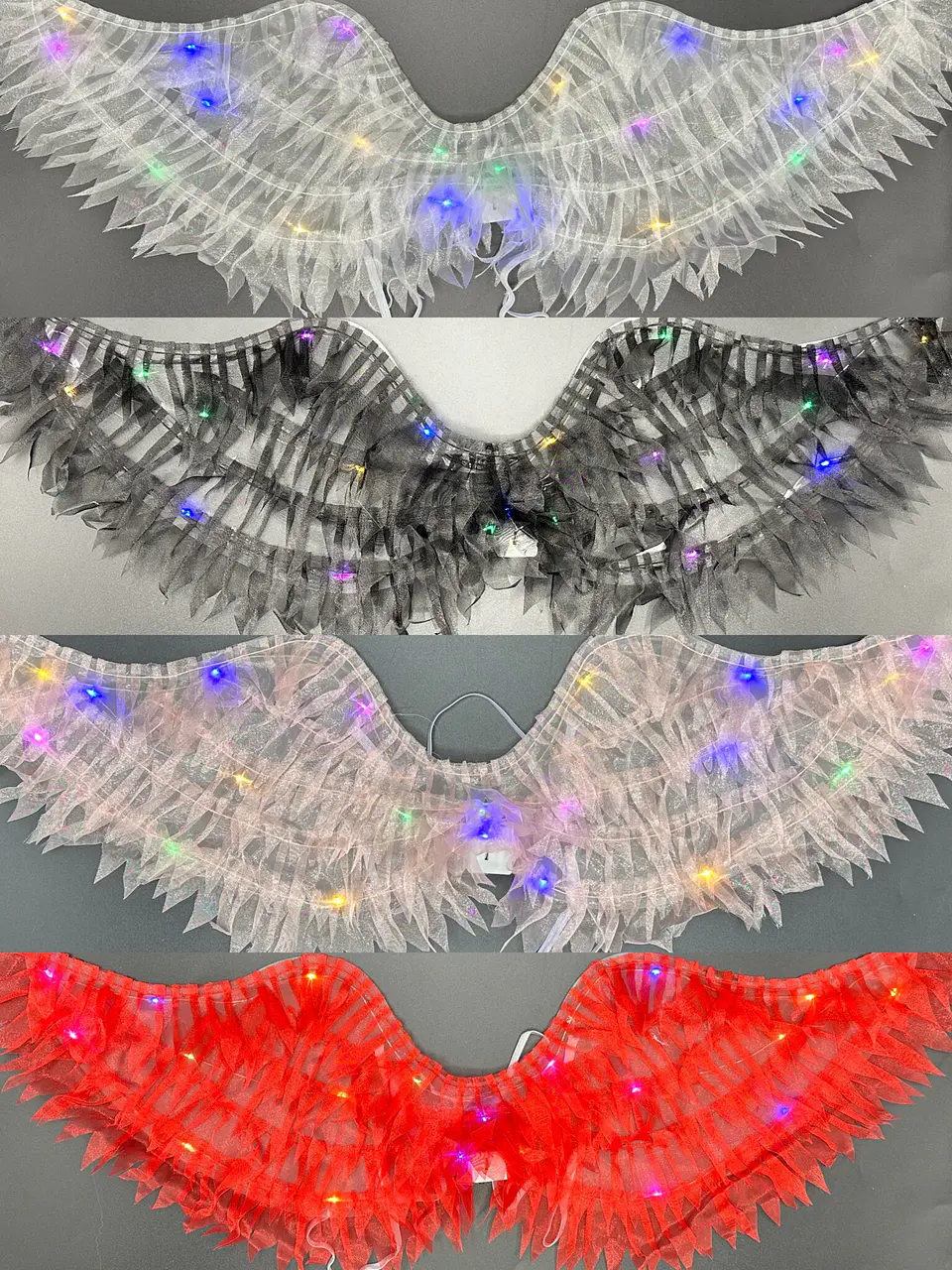 ALAS CON LUZ COLORES 21x63CM- POR MAYOR 8