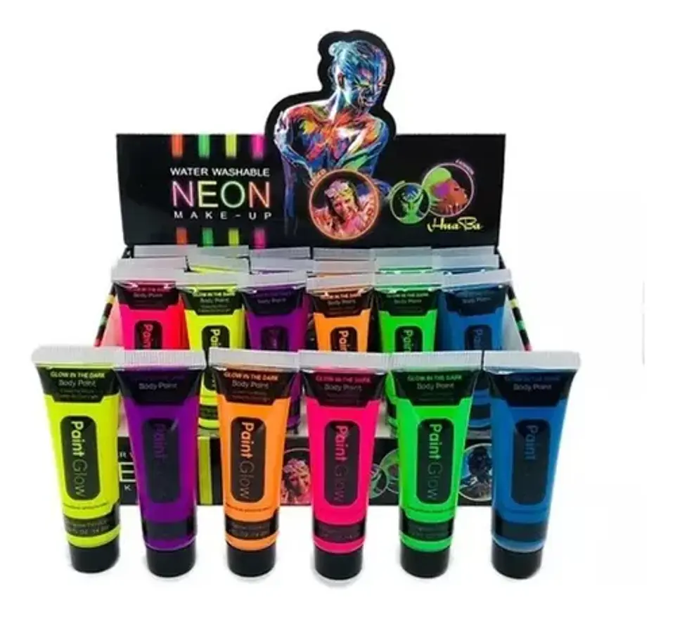 PINTURA NEÓN PARA ROSTRO Y CUERPO LAVABLE- POR MAYOR 9