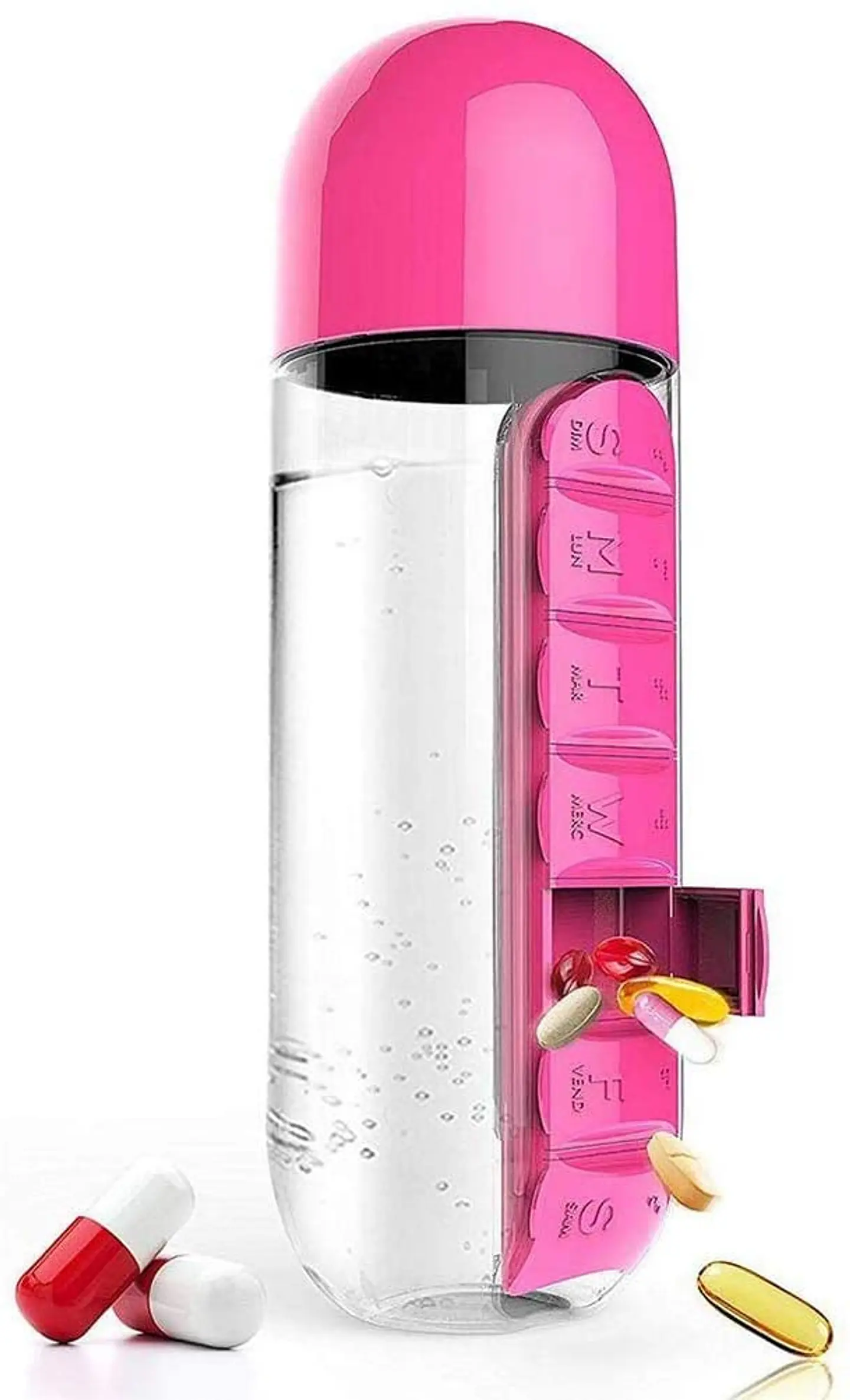 BOTELLA PASTILLERO SEMANAL 600ML- POR MAYOR 2