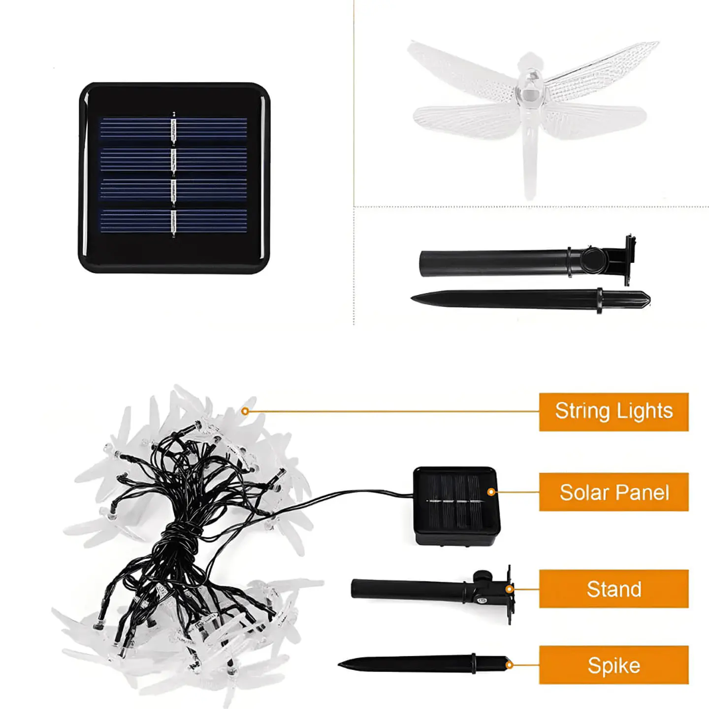 GUIRNALDA LIBÉLULA SOLAR 20 LED 6 METROS CÁLIDA - POR MAYOR 4