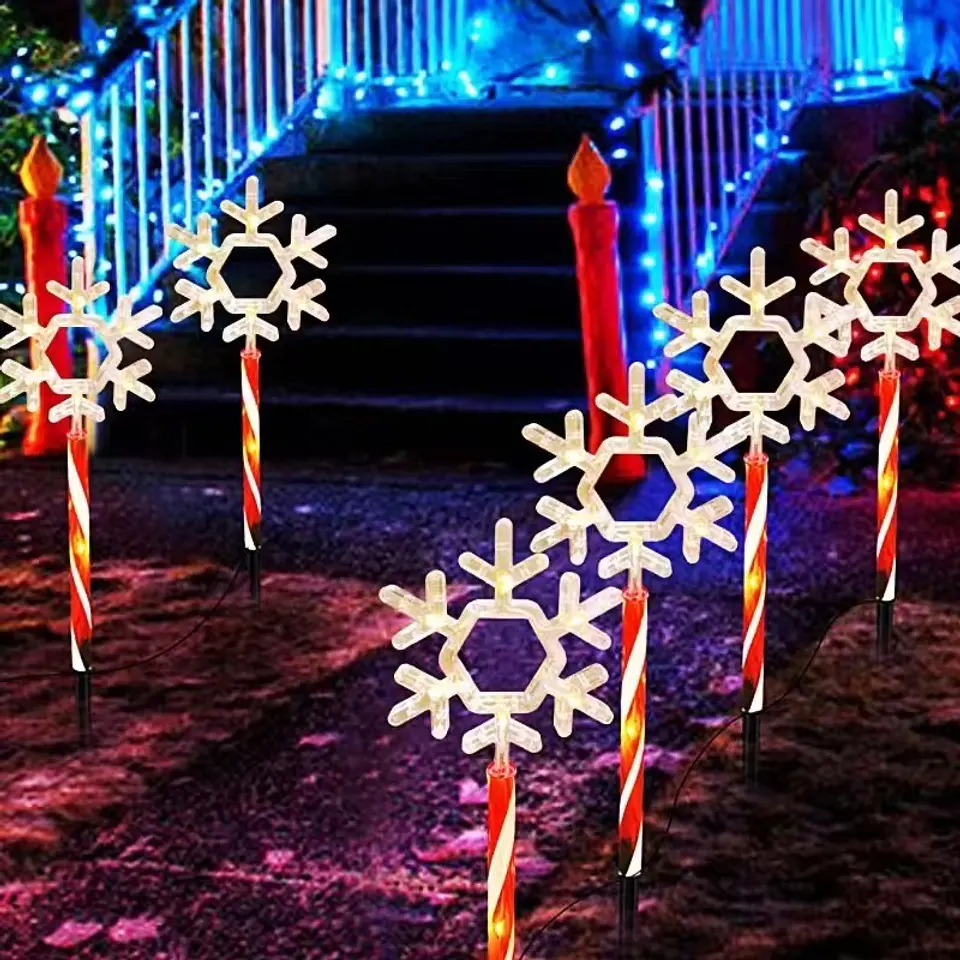 ADORNO ESTACA SOLAR JARDÍN COPO DE NIEVE PACK 5 UNDS- POR MAYOR 2