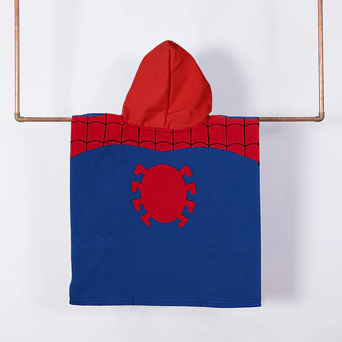 TOALLA CAPUCHA SPIDERMAN ORIGINAL MARVEL 60x120CM EXCELENTE CALIDAD MICROFIBRA 70/30- POR MAYOR