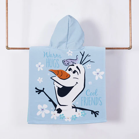 TOALLA CAPUCHA FROZEN ORIGINAL DISNEY 60x120CM EXCELENTE CALIDAD MICROFIBRA 70/30- POR MAYOR