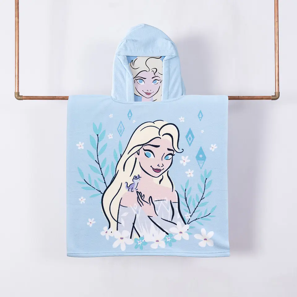TOALLA CAPUCHA FROZEN ORIGINAL DISNEY 60x120CM EXCELENTE CALIDAD MICROFIBRA 70/30- POR MAYOR 1