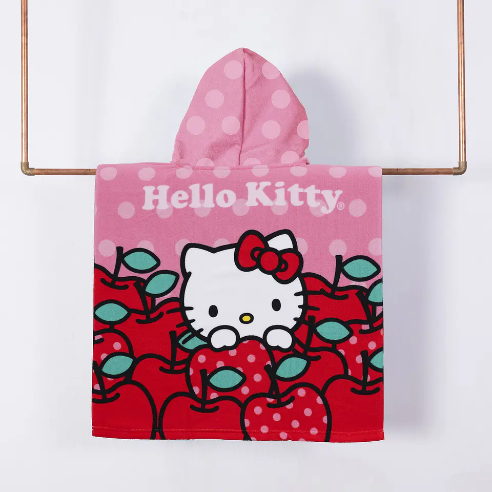 TOALLA CAPUCHA HELLO KITTY SANRIO ORIGINAL DIS 60x120CM EXCELENTE CALIDAD MICROFIBRA 70/30- POR MAYOR 2