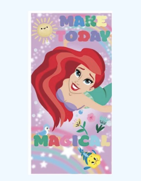 TOALLA PLAYA 70x140CM + BOLSO SIRENITA MAGICAL DISNEY ORIGINAL CALIDAD MICROFIBRA - POR MAYOR