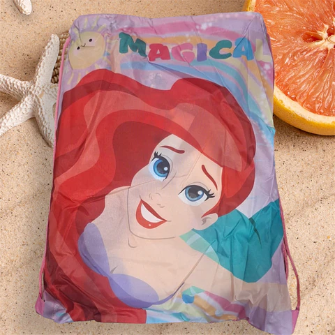 TOALLA PLAYA 70x140CM + BOLSO SIRENITA MAGICAL DISNEY ORIGINAL CALIDAD MICROFIBRA - POR MAYOR