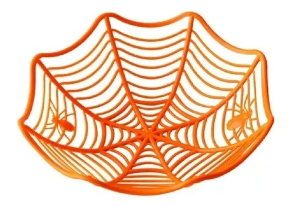 CANASTA DULCERA DE HALLOWEEN TELA DE ARAÑA 28x28CM- POR MAYOR 11