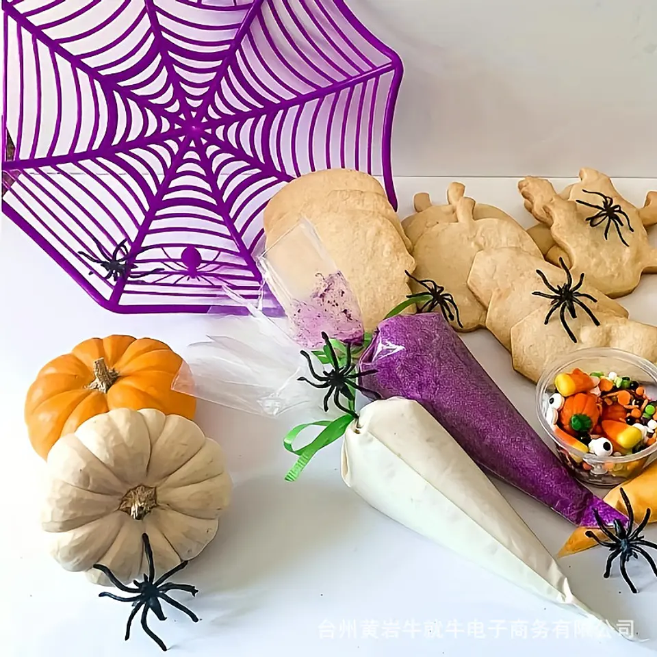CANASTA DULCERA DE HALLOWEEN TELA DE ARAÑA 28x28CM- POR MAYOR 12