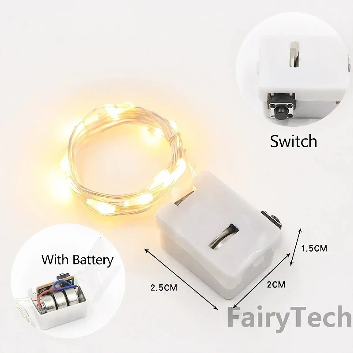 LUCES MICRO LED HADA 1 METRO CÁLIDA A PILAS- POR MAYOR 4