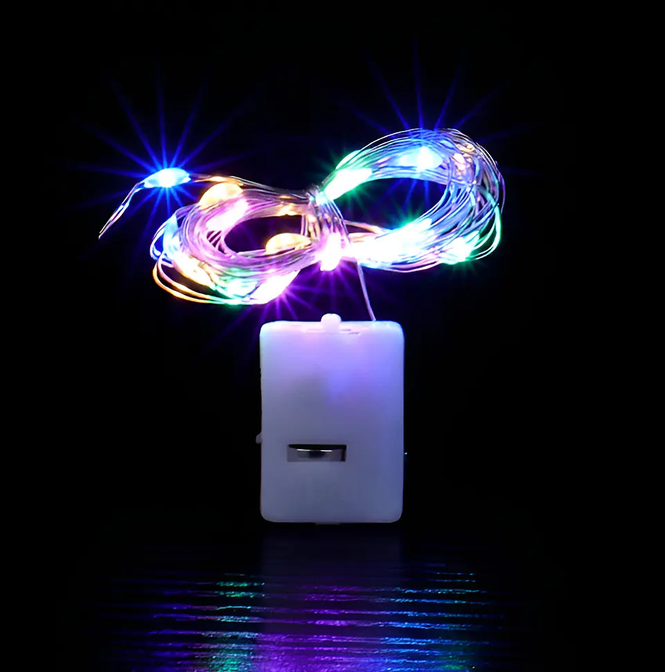 LUCES MICRO LED HADA 2 METROS MULTICOLOR A PILAS- POR MAYOR 1