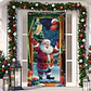 FUNDA PARA PUERTA NAVIDAD CLÁSICO 90x210CM SIRVE COMO FUNDA PARA MESA - POR MAYOR - Miniatura 5