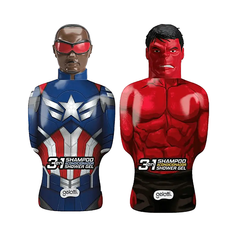 SHAMPOO DE 350ML 3EN1 MARVEL CAPITÁN AMÉRICA Y HULK - POR MAYOR 1