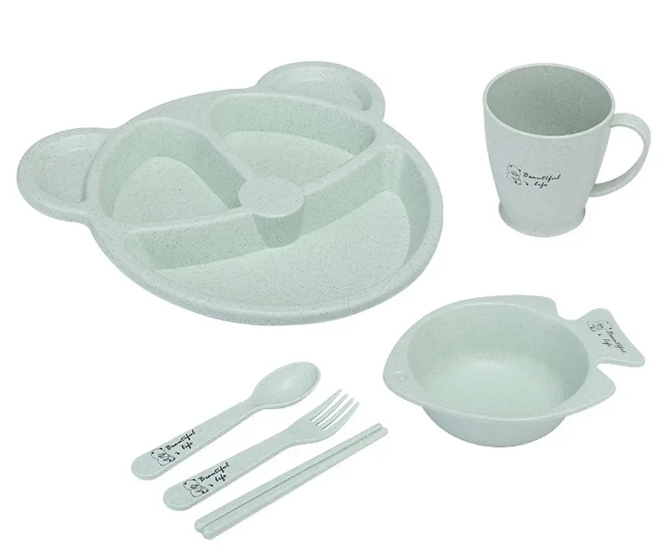 SET DE PLATOS DE BAMBÚ PARA NIÑOS EN CAJA- POR MAYOR 5