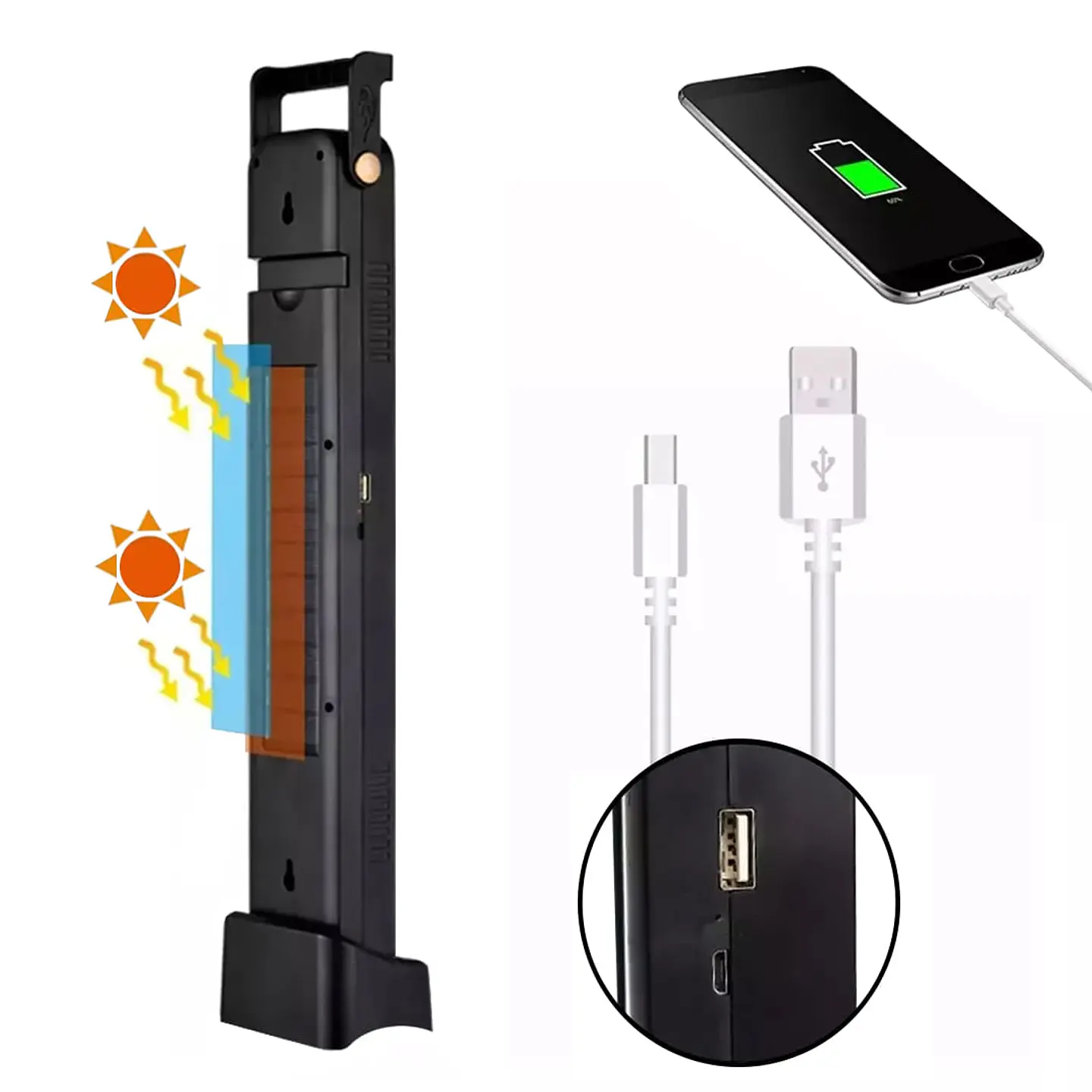 LAMPARA DE EMERGENCIA SOLAR 30W RECARGABLE USB CON POWER BANK- POR MAYOR 3