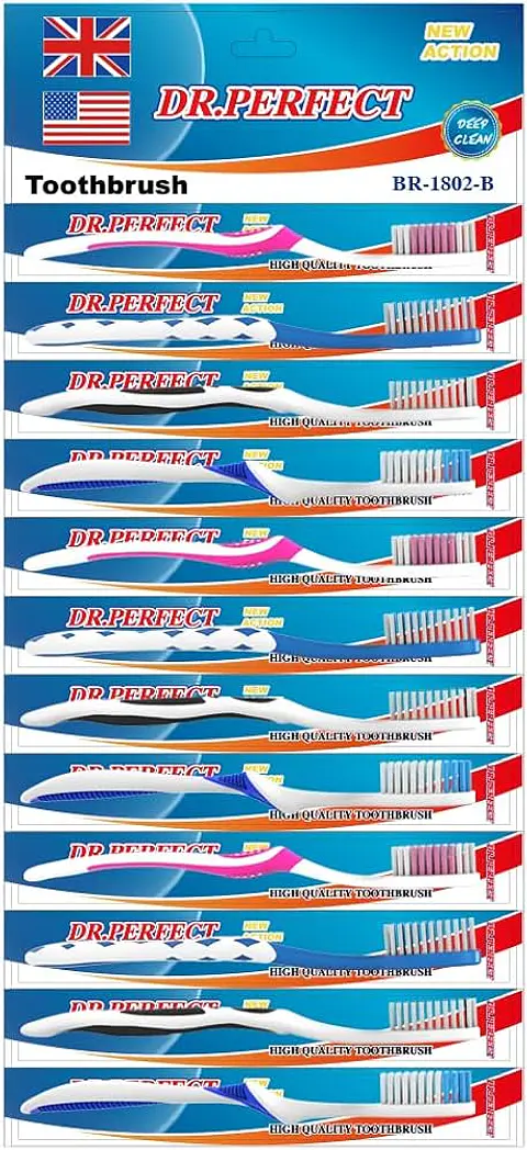 CEPILLO DE DIENTES ADULTO BLÍSTER 12 PCS - POR MAYOR