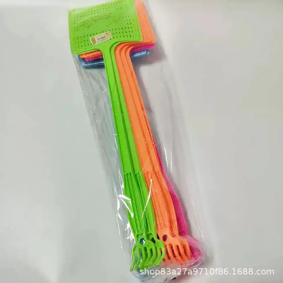 MATA MOSCA DE PLÁSTICO CON RASCADOR PQT 10UNDS- POR MAYOR 1