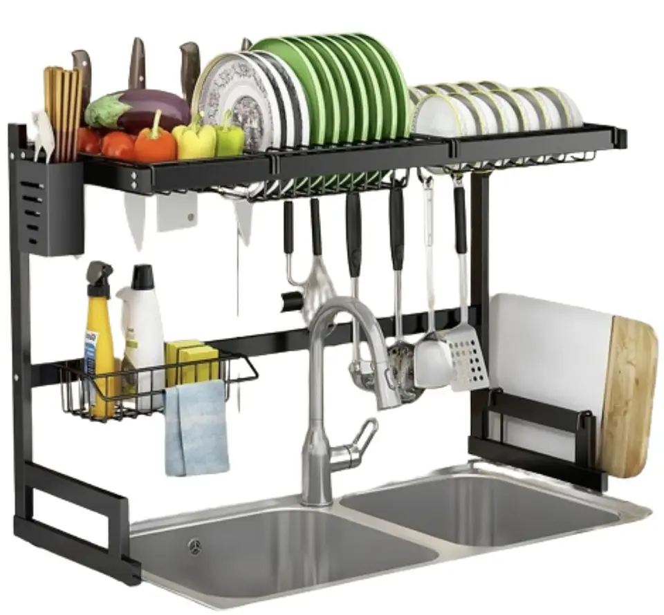 RACK ESCURRIDOR DE PLATOS SOBRE EL FREGADERO MULTIFUNCIONAL- POR MAYOR 1